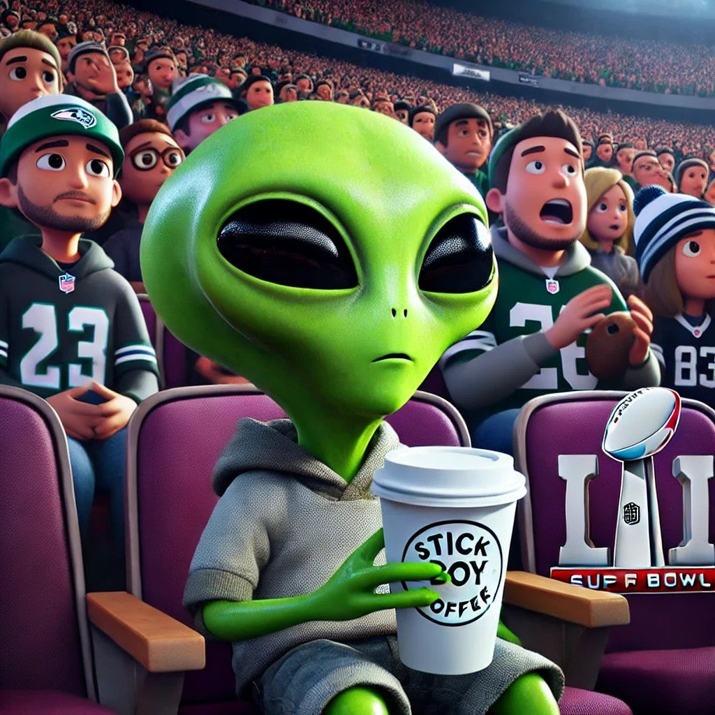 🚀👽 ALIENS. THE SUPER BOWL. STICKBOY COFFEE. ☕🏈